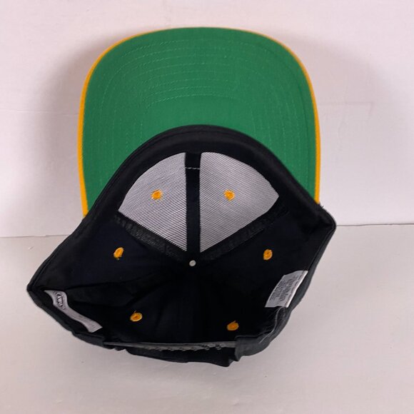 Vintage CAT Caterpillar Patch Snapback Hat Taiwan Black Yellow Cotton - Picture 6 of 8